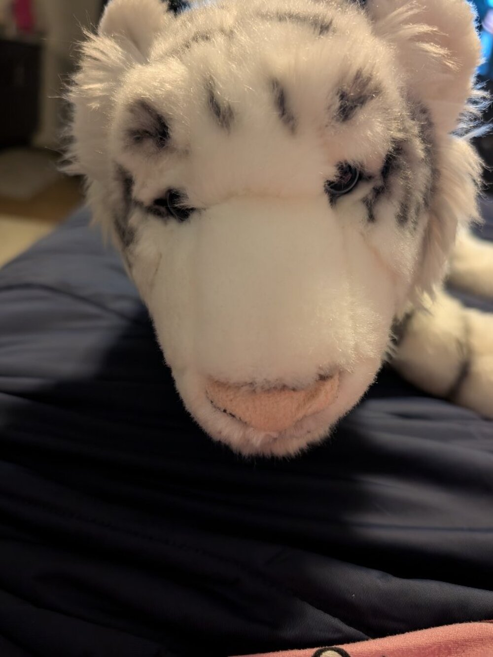 FAO Schwarz ToysRUs White Siberian Tiger Realistic Plush Blue Eyes 20+ Realistic